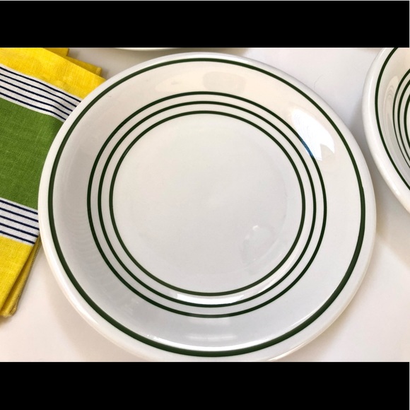 (Set of 4) La Primula Hand Painted Dinner Plates w/Green Bands Made in Italy - Picture 2 of 8